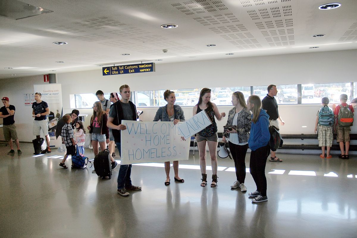 Inside the terminal at Rovaniemi Airport