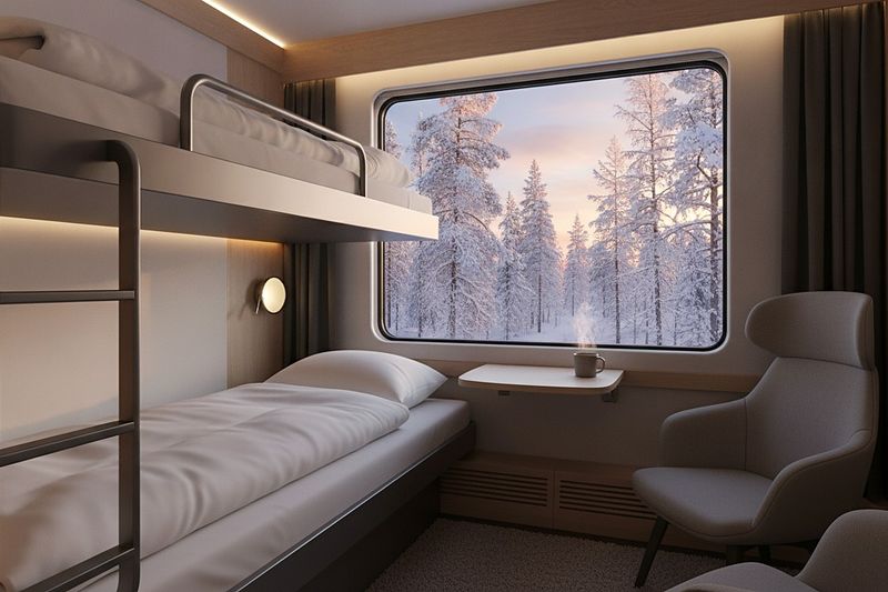 A sleeping compartment on the night train to Rovaniemi